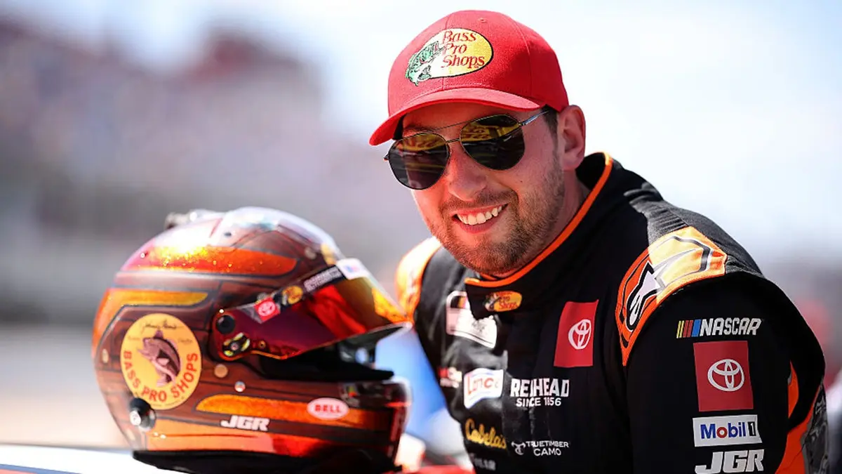 Chase Briscoe enters his car during qualifying at Darlington Raceway.
