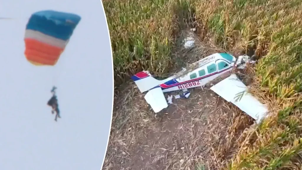 Paraquedistas saltam de avião para socorrer vítimas de queda de aeronave em Wisconsin