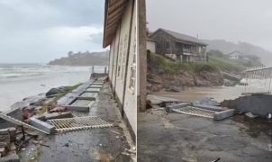 Meteotsunami atinge litoral de Santa Catarina e arrasta equipamentos de pesca