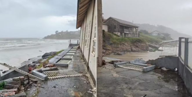 Meteotsunami atinge litoral de Santa Catarina e arrasta equipamentos de pesca