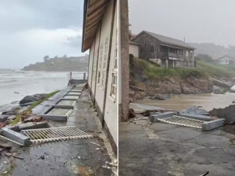 Meteotsunami atinge litoral de Santa Catarina e arrasta equipamentos de pesca