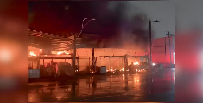 Incêndio de grande proporção atinge pavilhão de frutas do Ceagesp e deixa 320 boxes danificados