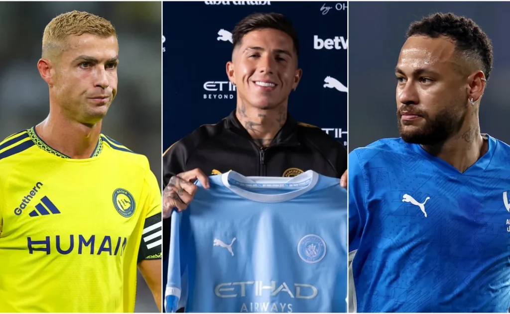 Enzo Fernández supera Cristiano Ronaldo em valores acumulados de transferências, mas segue atrás de Neymar