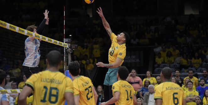 Brasil bate Argentina por 3 a 0 e garante vaga no vôlei dos Jogos de Los Angeles 2028