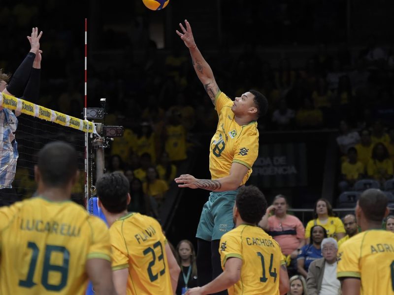 Brasil bate Argentina por 3 a 0 e garante vaga no vôlei dos Jogos de Los Angeles 2028