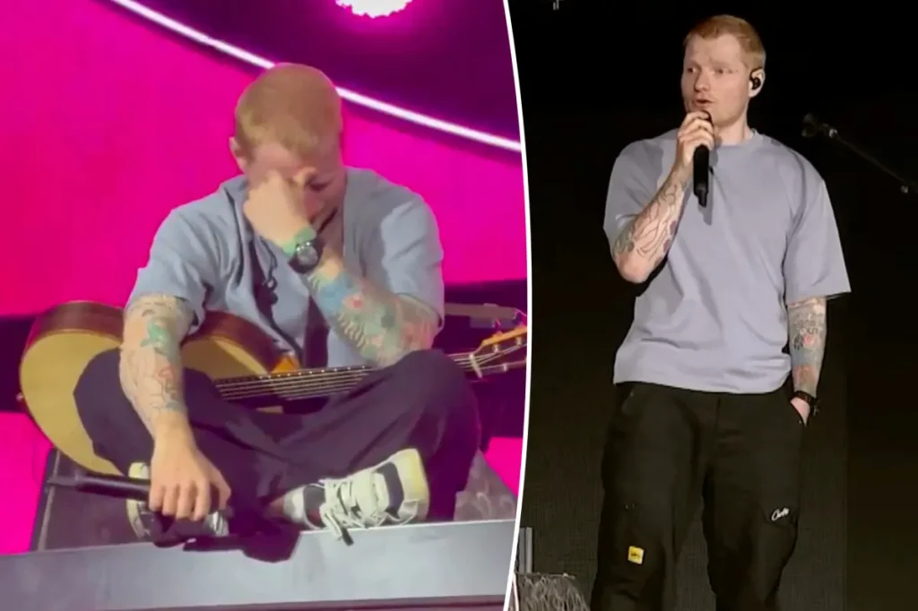 Ed Sheeran chora em show na Filadélfia e pede desculpas por erros