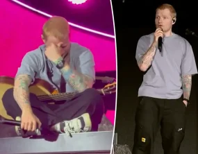 Ed Sheeran chora em show na Filadélfia e pede desculpas por erros