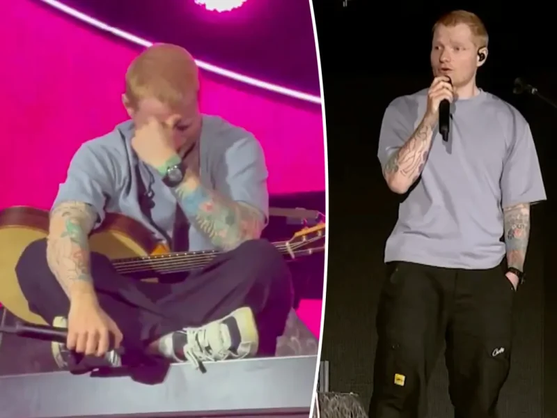 Ed Sheeran chora em show na Filadélfia e pede desculpas por erros