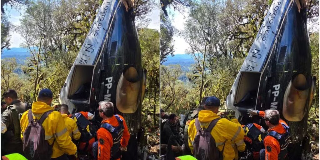 IML libera corpos de vítimas de queda de helicóptero em Santa Catarina