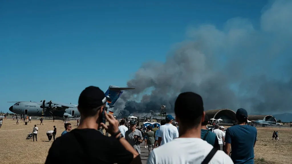 Queda de caça F-4 da Força Aérea Grega durante show aéreo mata dois pilotos