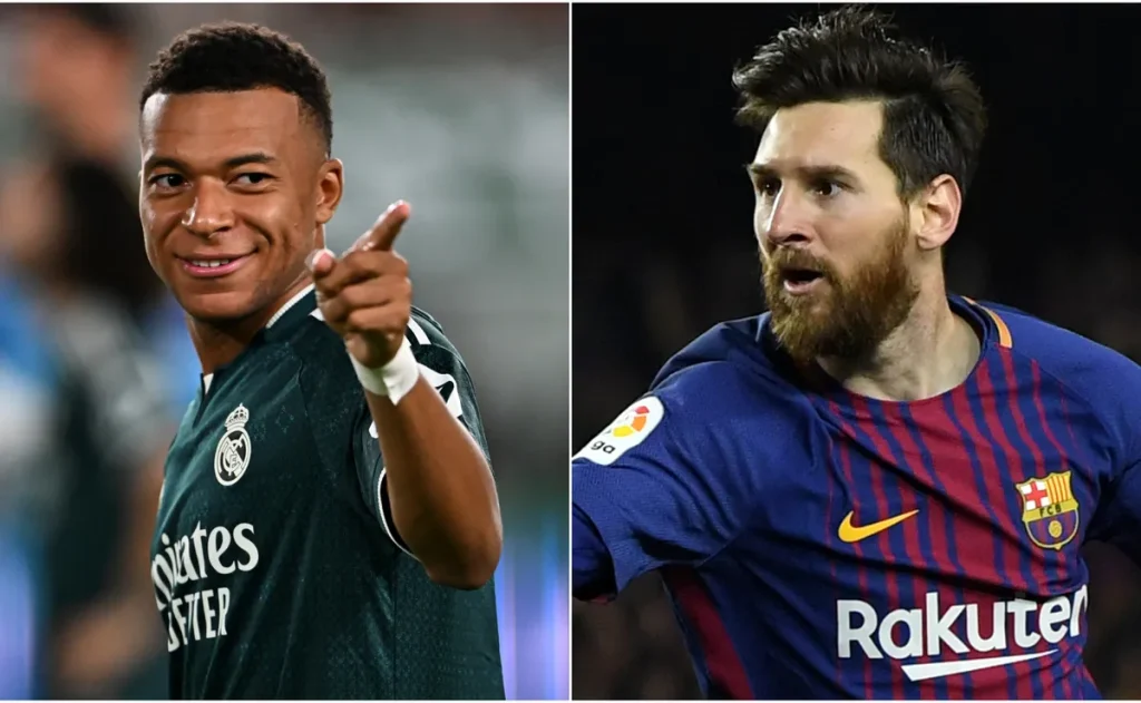 Mbappé completa 23 times marcados na La Liga em três temporadas; Messi fez em uma só