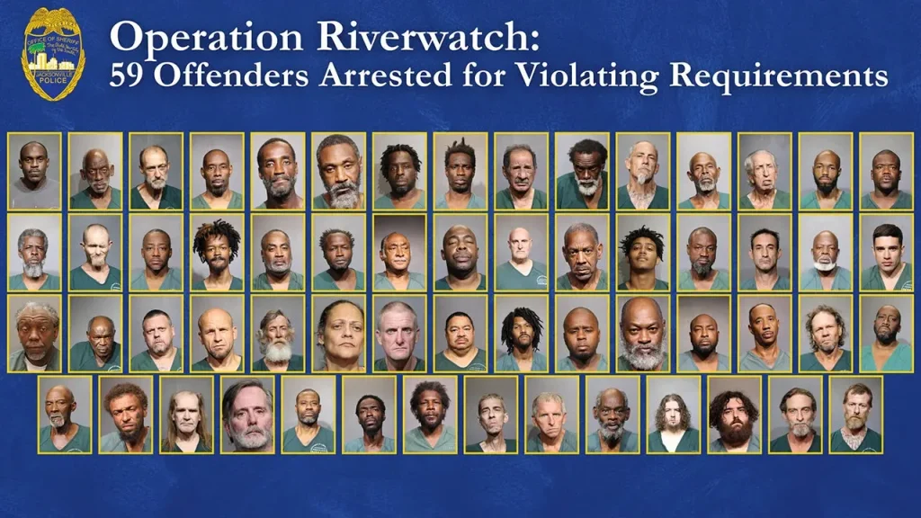 Operação contra infratores sexuais em Jacksonville resulta em 59 prisões