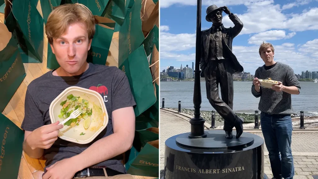 Americano passa 25 dias comendo só Sweetgreen, perde 4 kg e termina com pizza