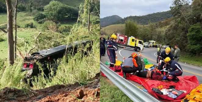 Acidente com ônibus deixa cinco mortos em Cruzeiro, no interior de SP