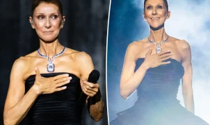 Celine Dion usa colar Boucheron em estreia em Paris e diz que joia a faz sentir que René ainda está presente