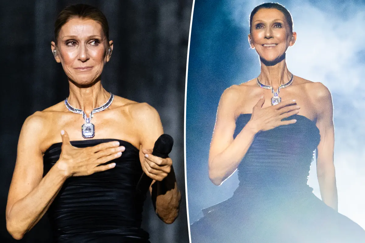 Celine Dion usa colar Boucheron em estreia em Paris e diz que joia a faz sentir que René ainda está presente
