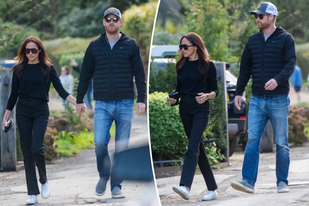Harry e Meghan são fotografados juntos pela primeira vez desde retorno ao Reino Unido