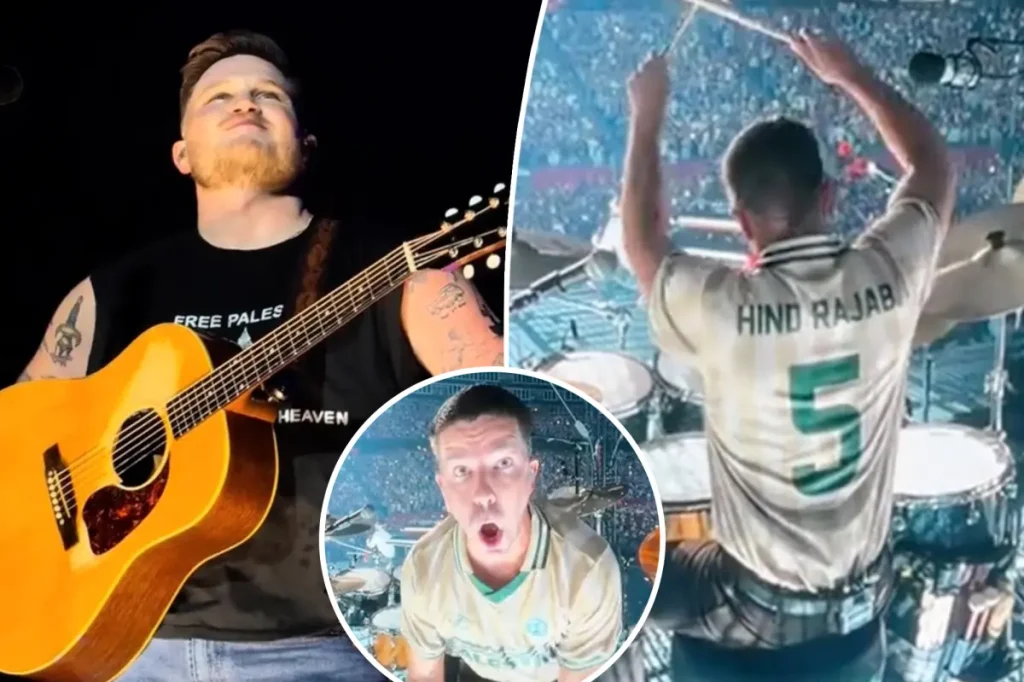 Baterista de Zach Bryan usa camisa pró-Palestina em show no Gillette Stadium
