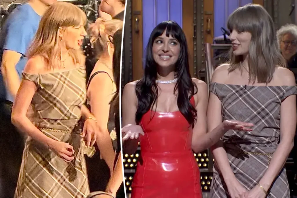 Taylor Swift aparece de surpresa no monólogo de Dakota Johnson no SNL