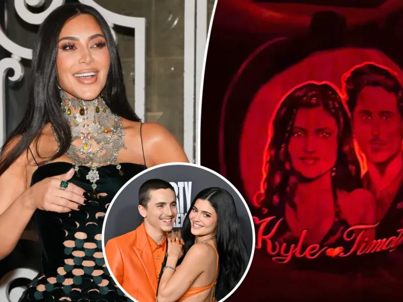 Kim Kardashian erra nome de Timothée Chalamet em retrato de abóbora de Kylie Jenner
