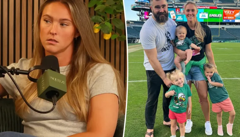 Kylie Kelce rebate críticas sobre exposição das filhas: explorar não é o que fazemos