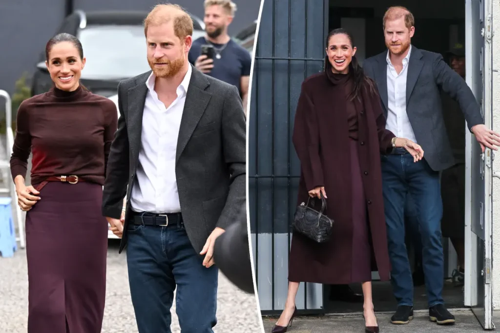 Meghan Markle aposta em estilistas britânicos em primeira aparição no Reino Unido com Harry desde a mudança