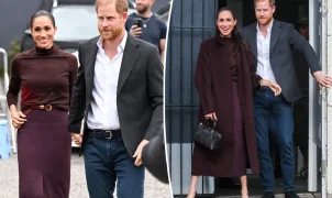 Meghan Markle aposta em estilistas britânicos em primeira aparição no Reino Unido com Harry desde a mudança