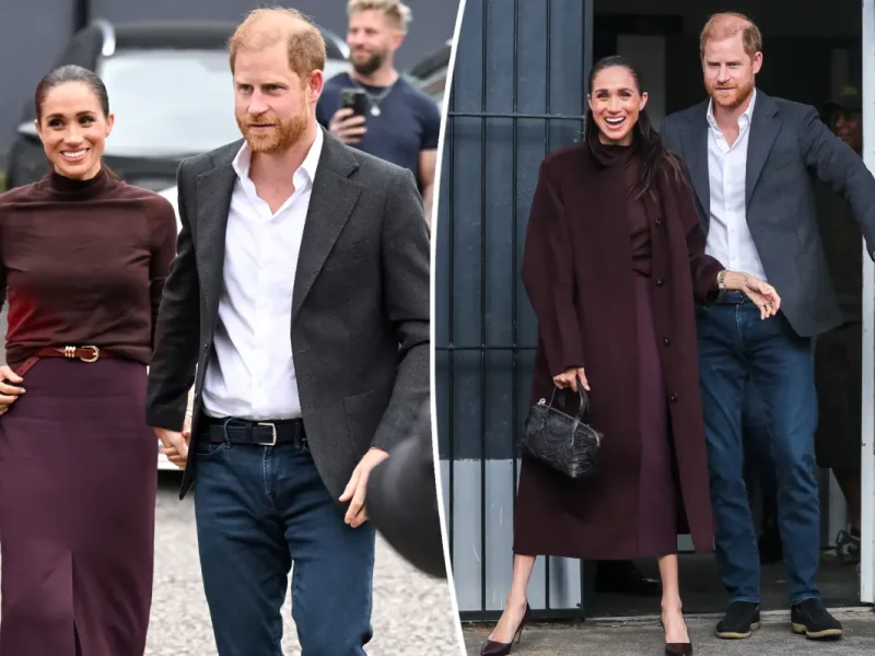 Meghan Markle aposta em estilistas britânicos em primeira aparição no Reino Unido com Harry desde a mudança