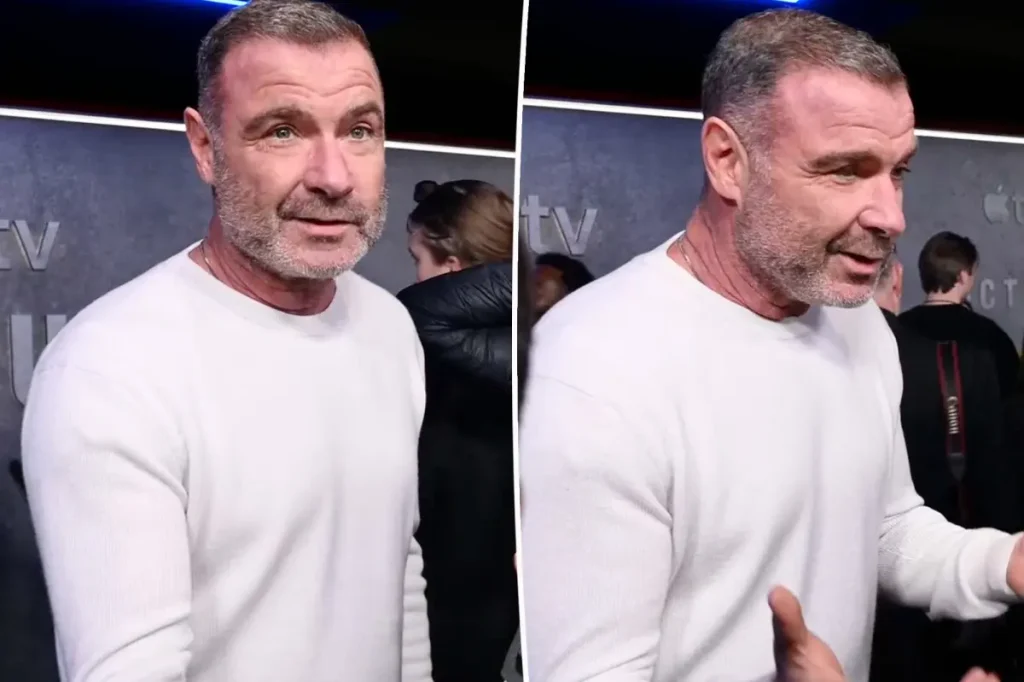 Liev Schreiber discute com repórter em estreia de Nocturne em Nova York