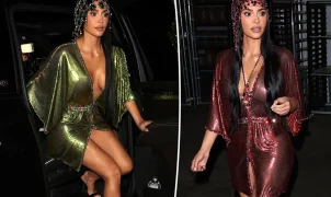 Kim Kardashian usa arquivo Paco Rabanne em festa de 46 anos com a família