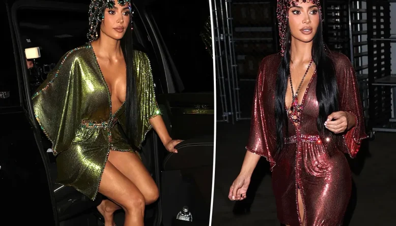 Kim Kardashian usa arquivo Paco Rabanne em festa de 46 anos com a família
