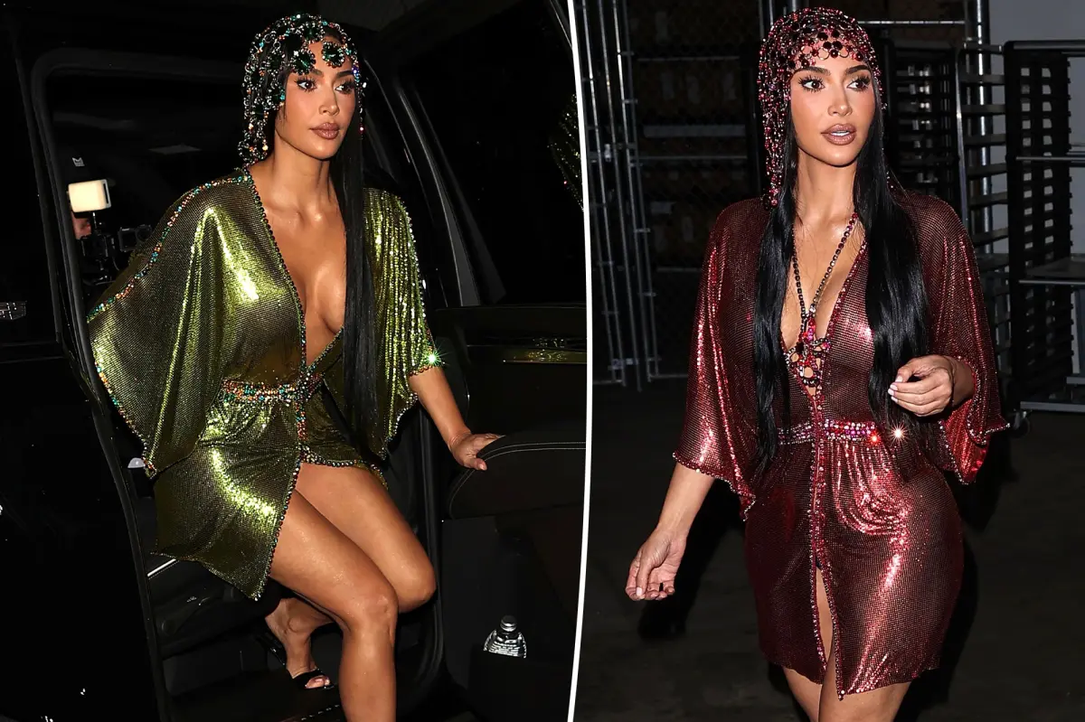 Kim Kardashian usa arquivo Paco Rabanne em festa de 46 anos com a família