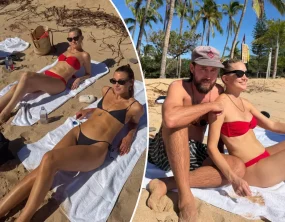 Kate Hudson é vista em viagem ao Havaí com o noivo