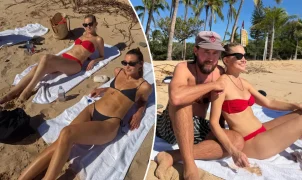 Kate Hudson é vista em viagem ao Havaí com o noivo