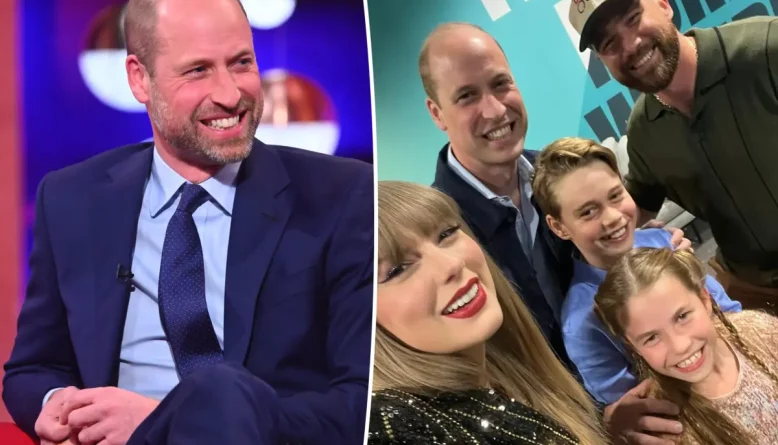 Príncipe William brinca com Travis Kelce dois anos após selfie viral com Taylor Swift