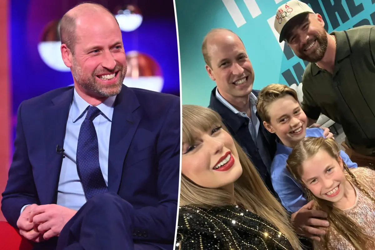Príncipe William brinca com Travis Kelce dois anos após selfie viral com Taylor Swift
