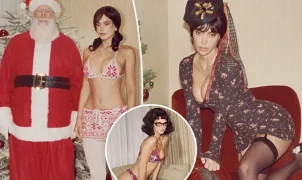 Skims reúne irmãs Kardashian-Jenner em campanha natalina com Papai Noel