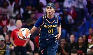 WNBA commentator Sydney Colson physically restrained after going after Fever fan following A'ja Wilson mess