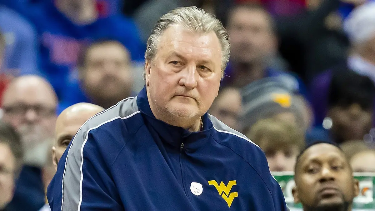Bob Huggins watches the game from the sideline during the Big 12 Tournament.