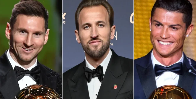 Kane conquista primeira Bola de Ouro aos 33 anos, uma década depois de Messi e Ronaldo