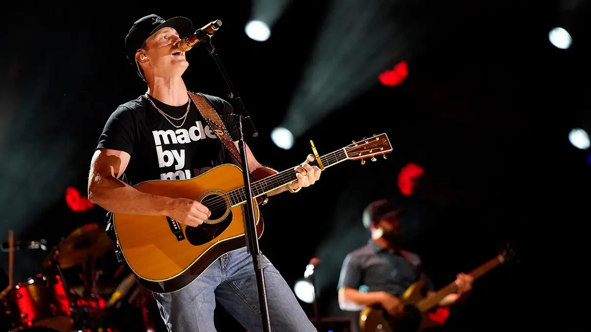 Parker McCollum performs onstage during CMA Fest at Nissan Stadium.