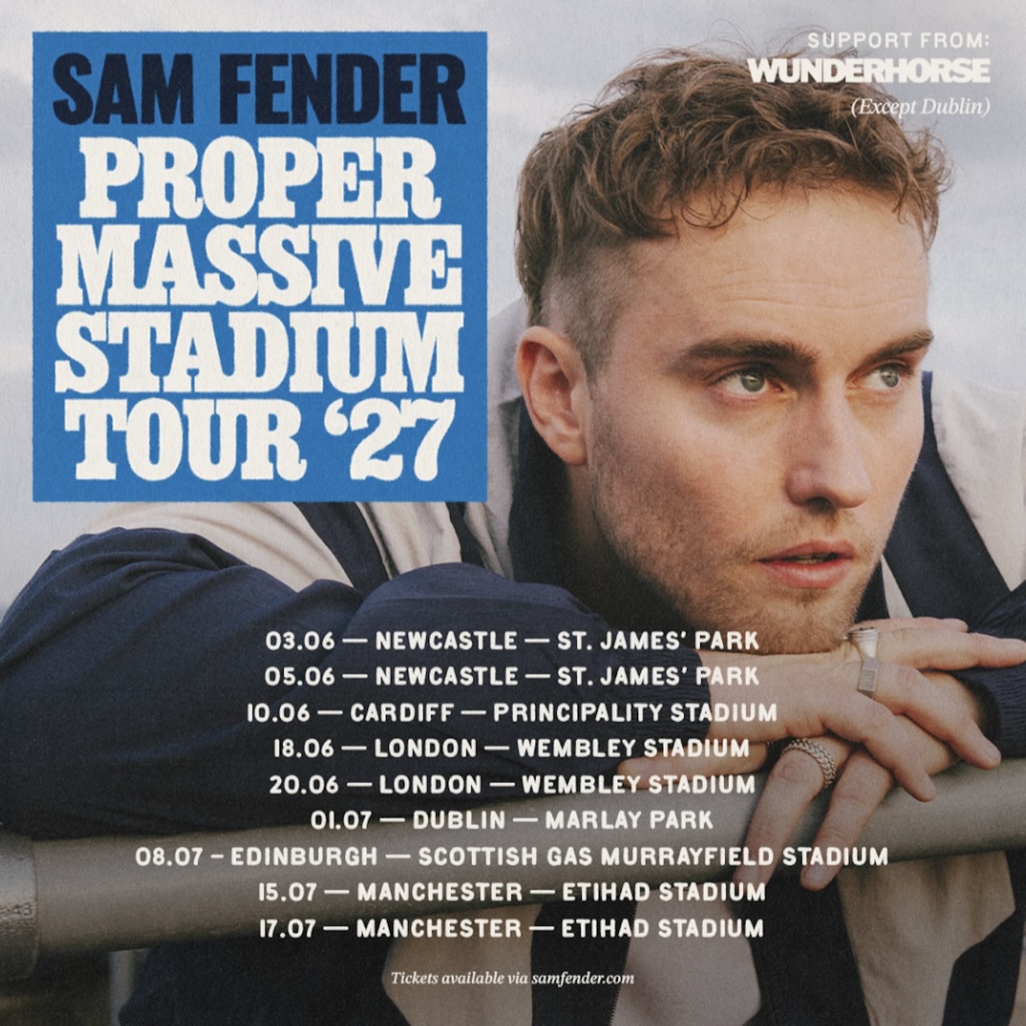 Sam Fender tour poster. CREDIT: Press