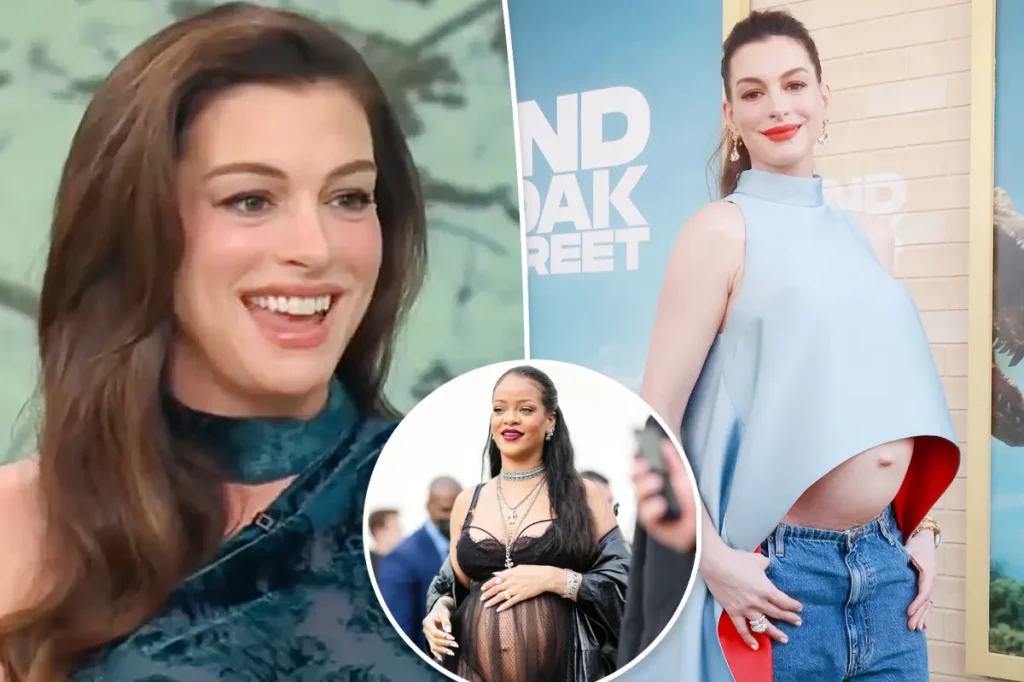 Anne Hathaway atribui estilo de gravidez a Rihanna: Ela mudou o jogo