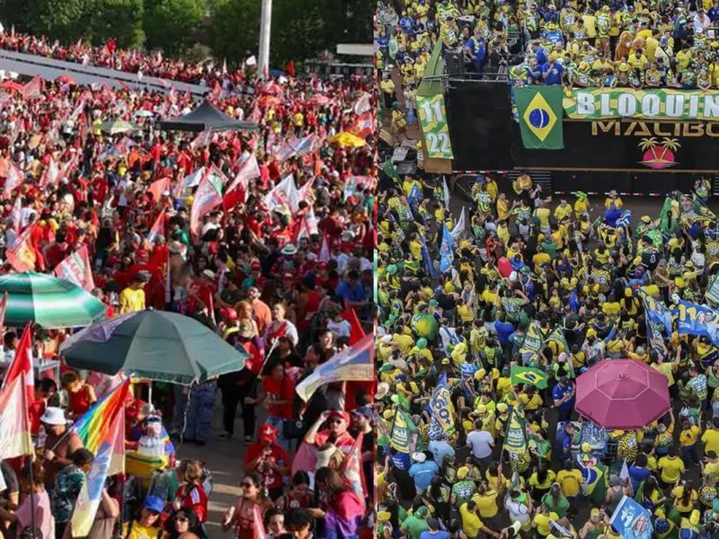 A dois quilômetros de distância, Lula e Flávio encerram campanha em Brasília