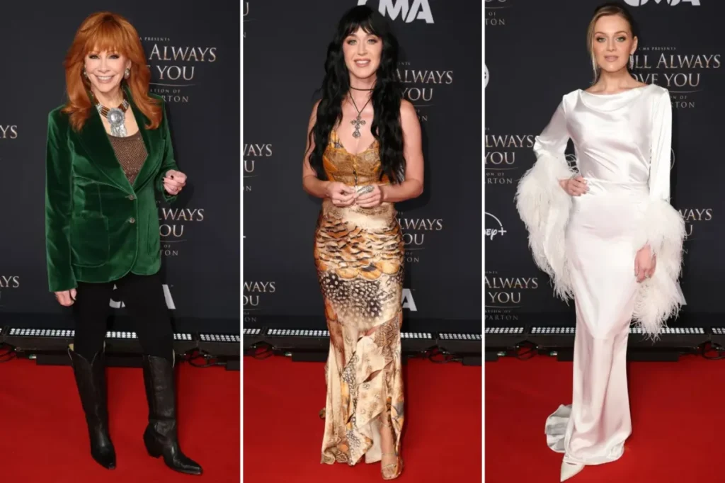 Tapete vermelho do CMA homenageia Dolly Parton com Reba McEntire, Katy Perry e Kelsea Ballerini