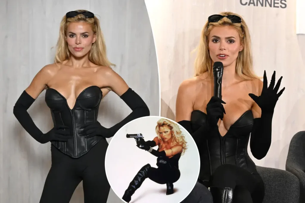 Brooks Nader recria visual de Pamela Anderson em evento do reboot de Baywatch em Cannes