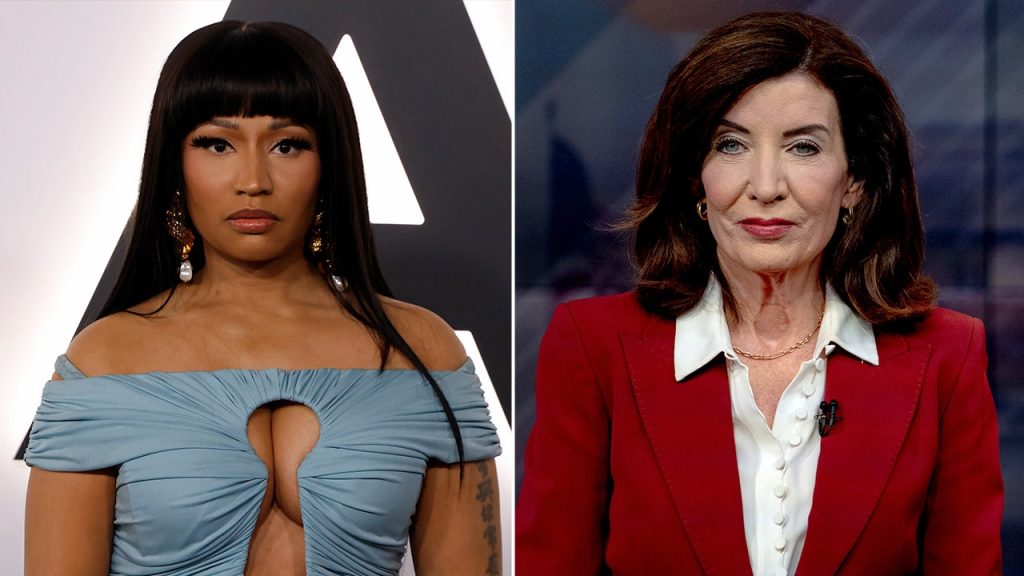 Nicki Minaj chama Kathy Hochul de mulher maligna e pede voto em Bruce Blakeman